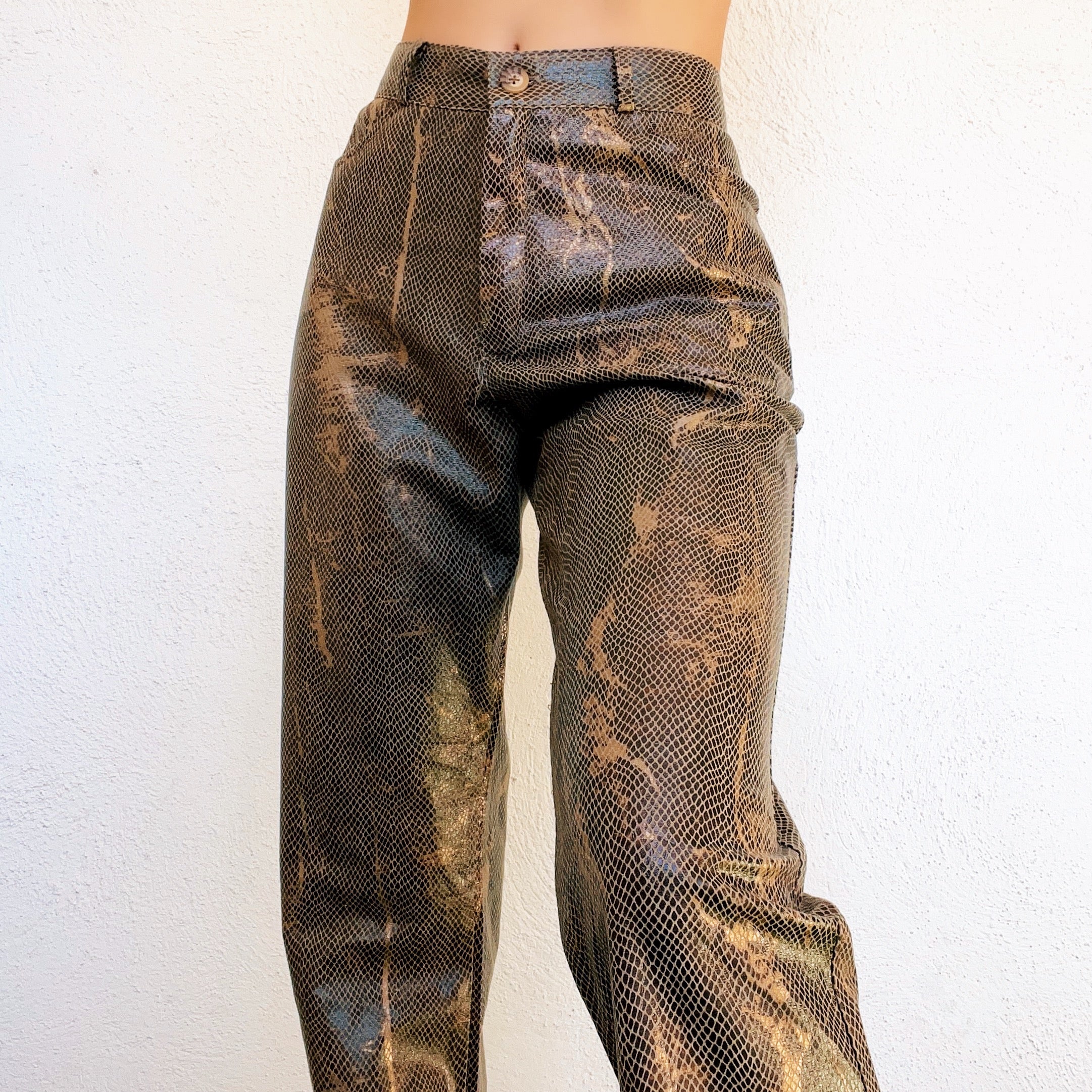 90s Faux Snakeskin Pants (M)
