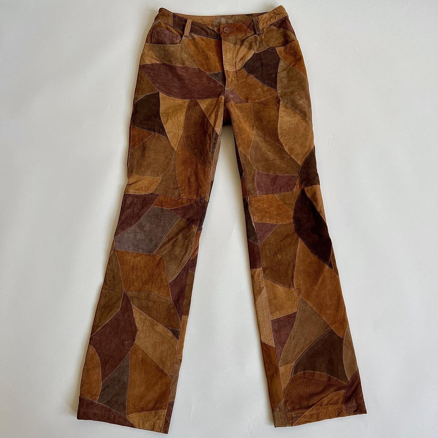 Vintage 90s suede patchwork pants - M