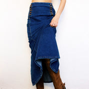 Vintage Denim Maxi Skirt