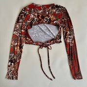 Vintage 90s mixed print backless crop (S/M)