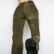 Olive Green Corduroy Flares