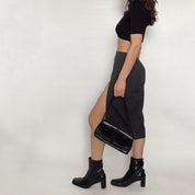 pinstripe zipper skirt - size 4