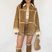 xoxo leather and faux fur jacket - large
