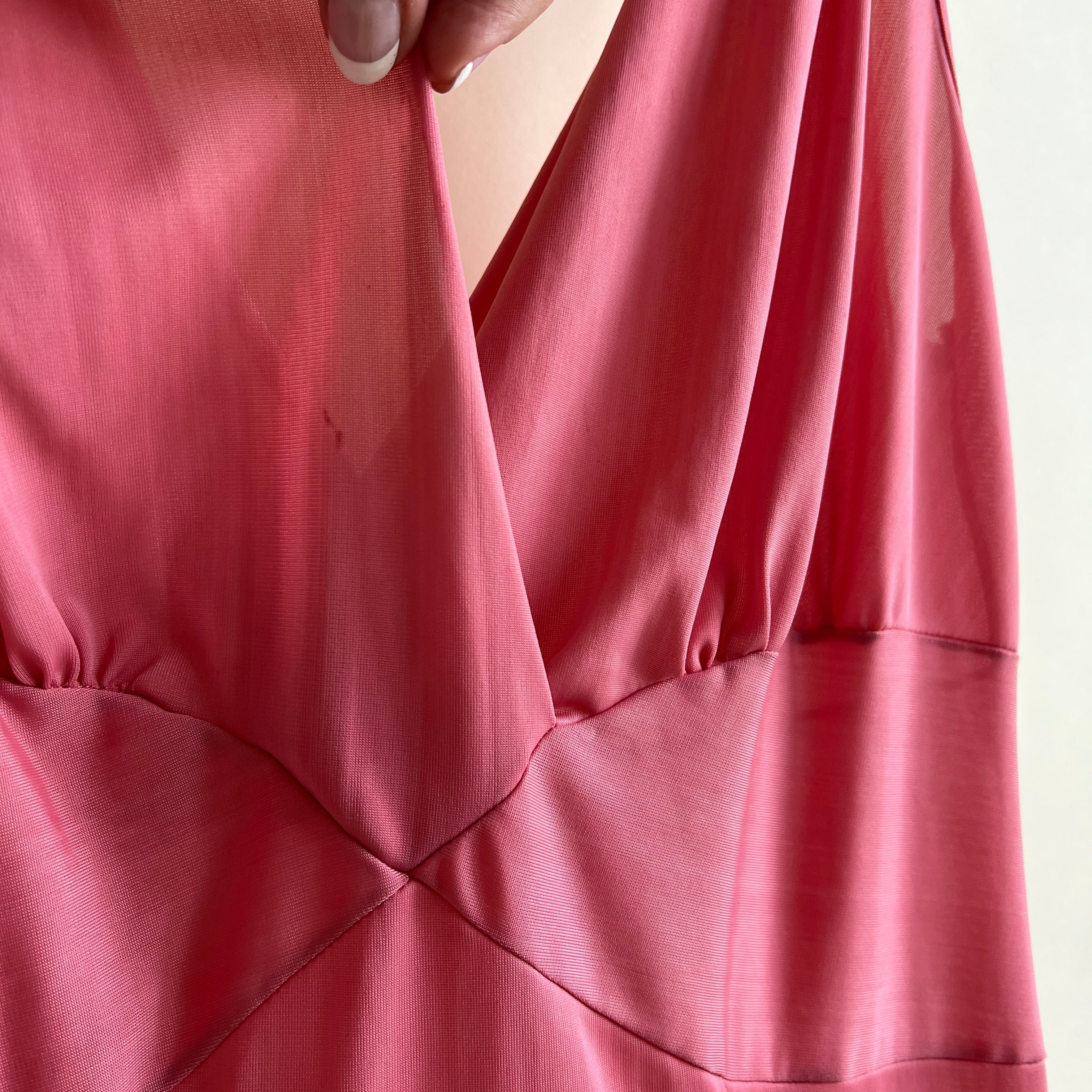 Hand dyed blush pink vintage maxi slip - s/m