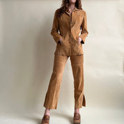 Vintage 90s suede jacket + pant set - M