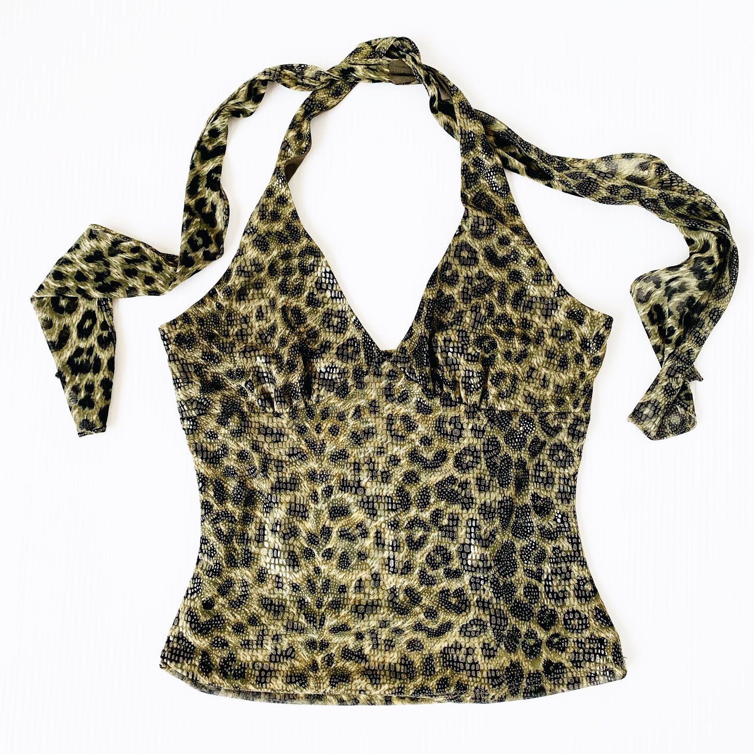 Early 2000s Leopard Halter Top