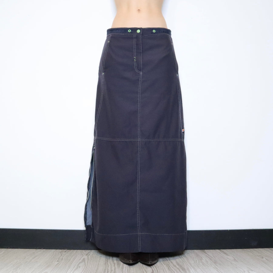 90s Navy Cargo Maxi Skirt (M)