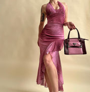 Vintage amethyst prom dress (M)