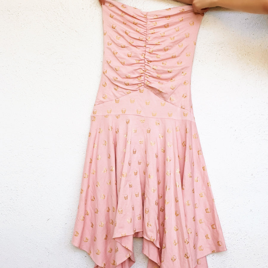 Strapless Pink Skull Dress (S/M) — Holy Thrift