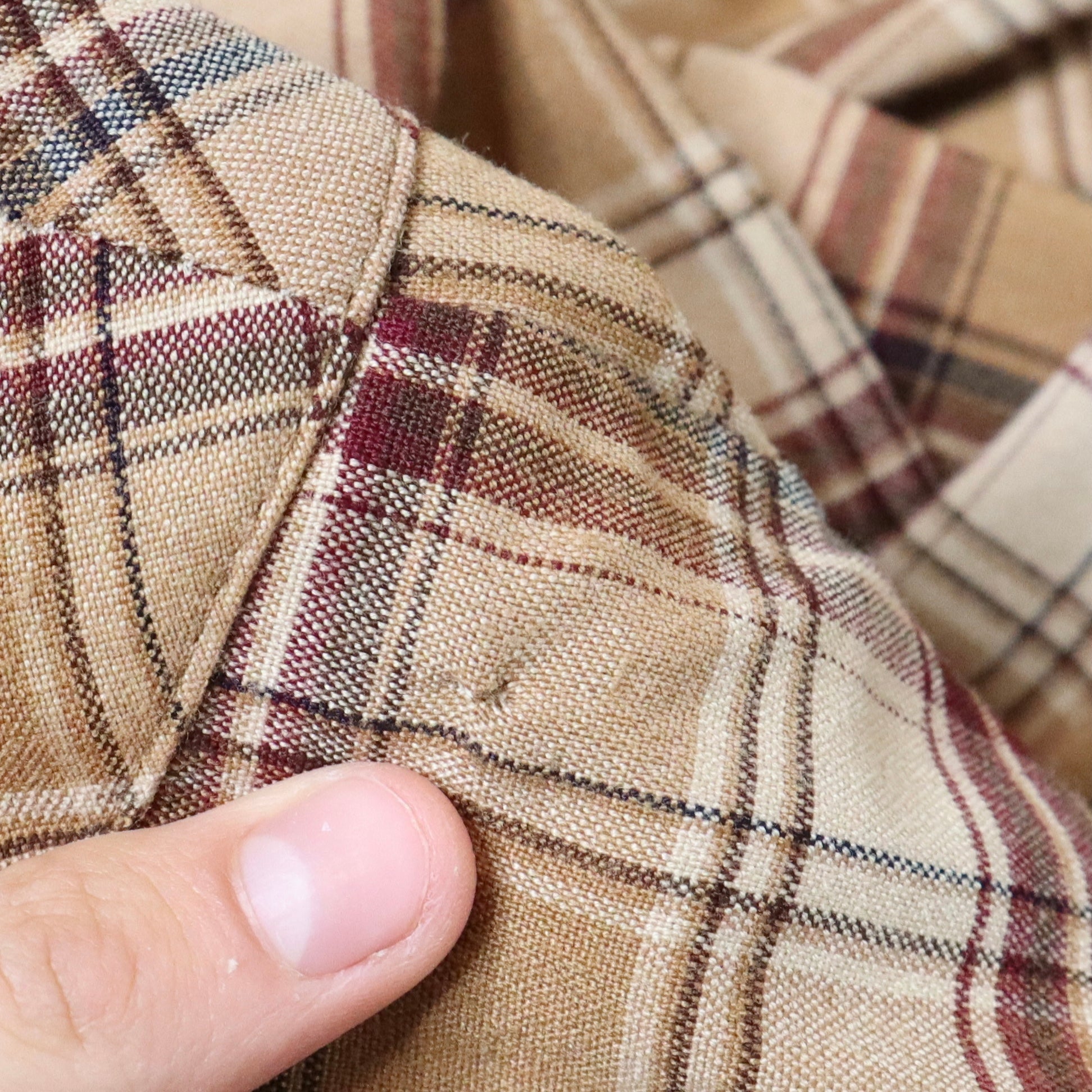 Vintage 90s Brown Plaid Flare Pants (Small)