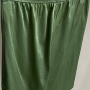 Hand dyed olive green satin slip skirt (S/M)
