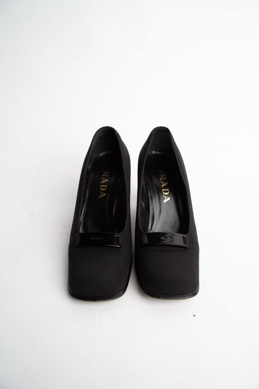 Vintage Prada 1999 Size 37 Nylon Squaretoe Pumps | Y2K Designer Heels Shoes