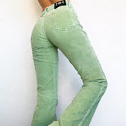Pistachio Green Corduroy Flares