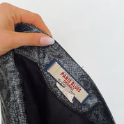 Y2K Snakeskin Leather Pants in Silver Gray