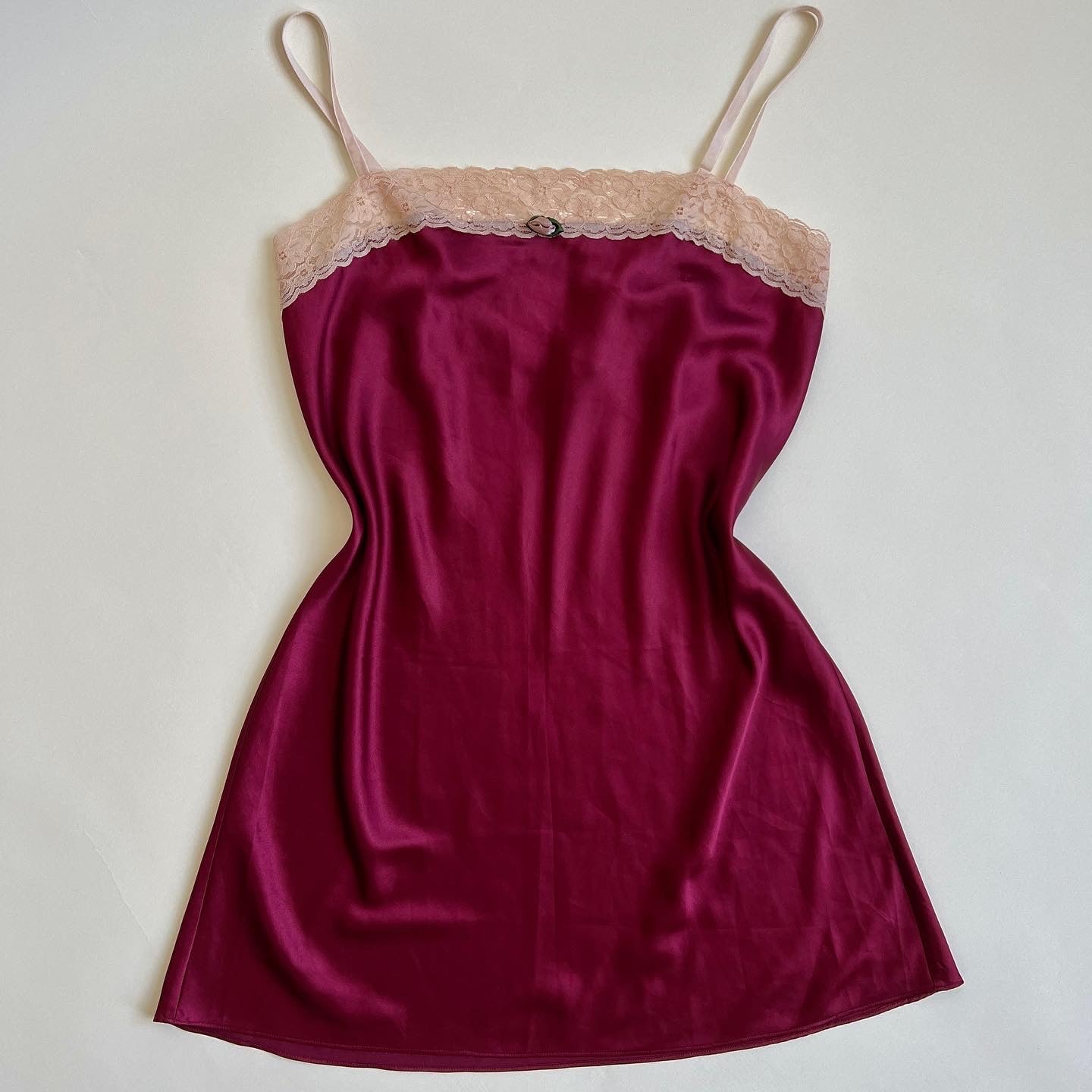 00s VS maroon satin slip - XL