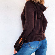 Early 2000s Brown Knit Hoodie
