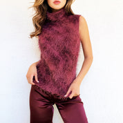 90s Fuzzy Mockneck Top
