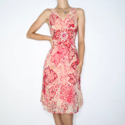 Y2K DIANE VON FURSTENBERG Beaded Silk Dress (S)