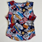 00s graphic newsprint tank  - L/XL