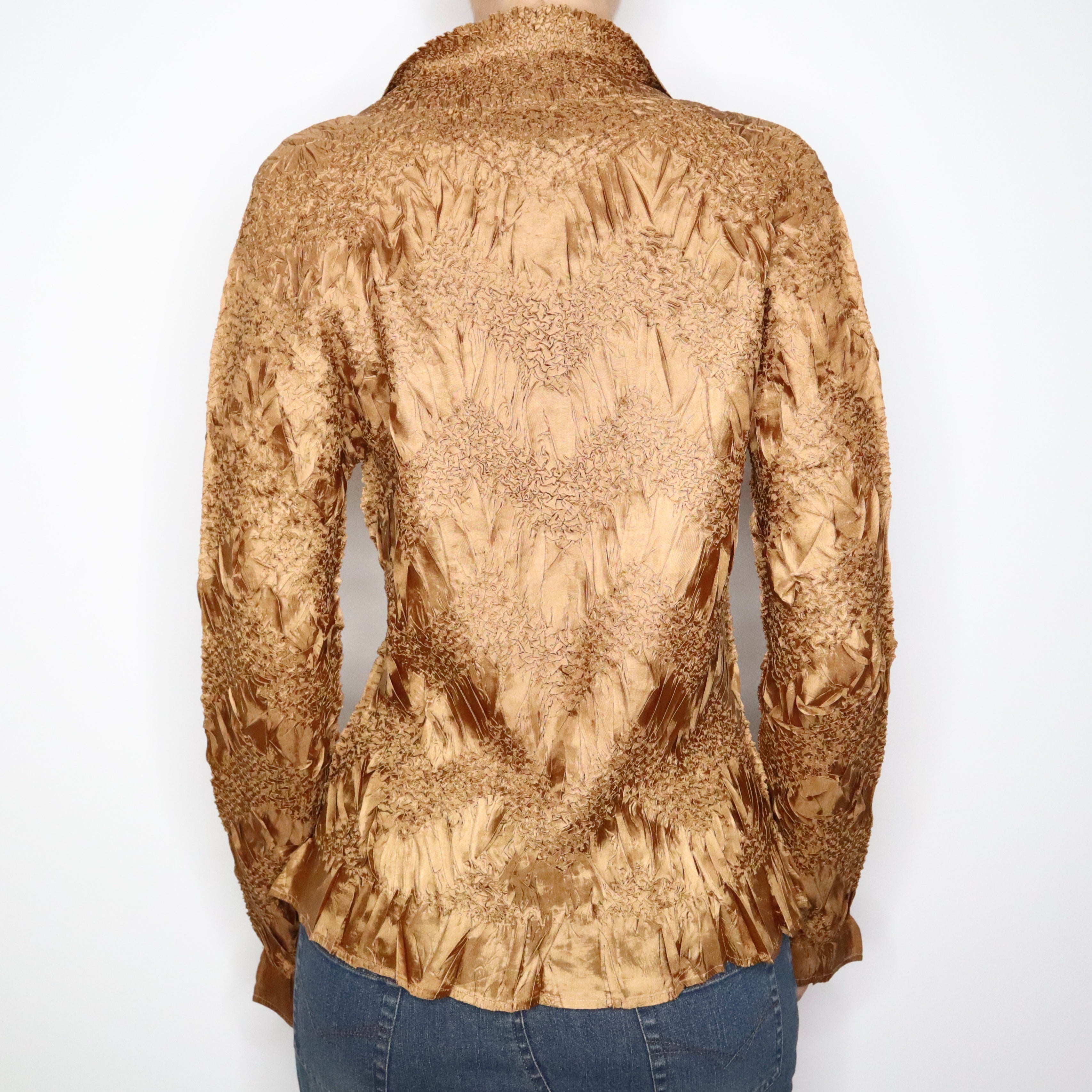 90s Copper Textured Button Up (M/L)