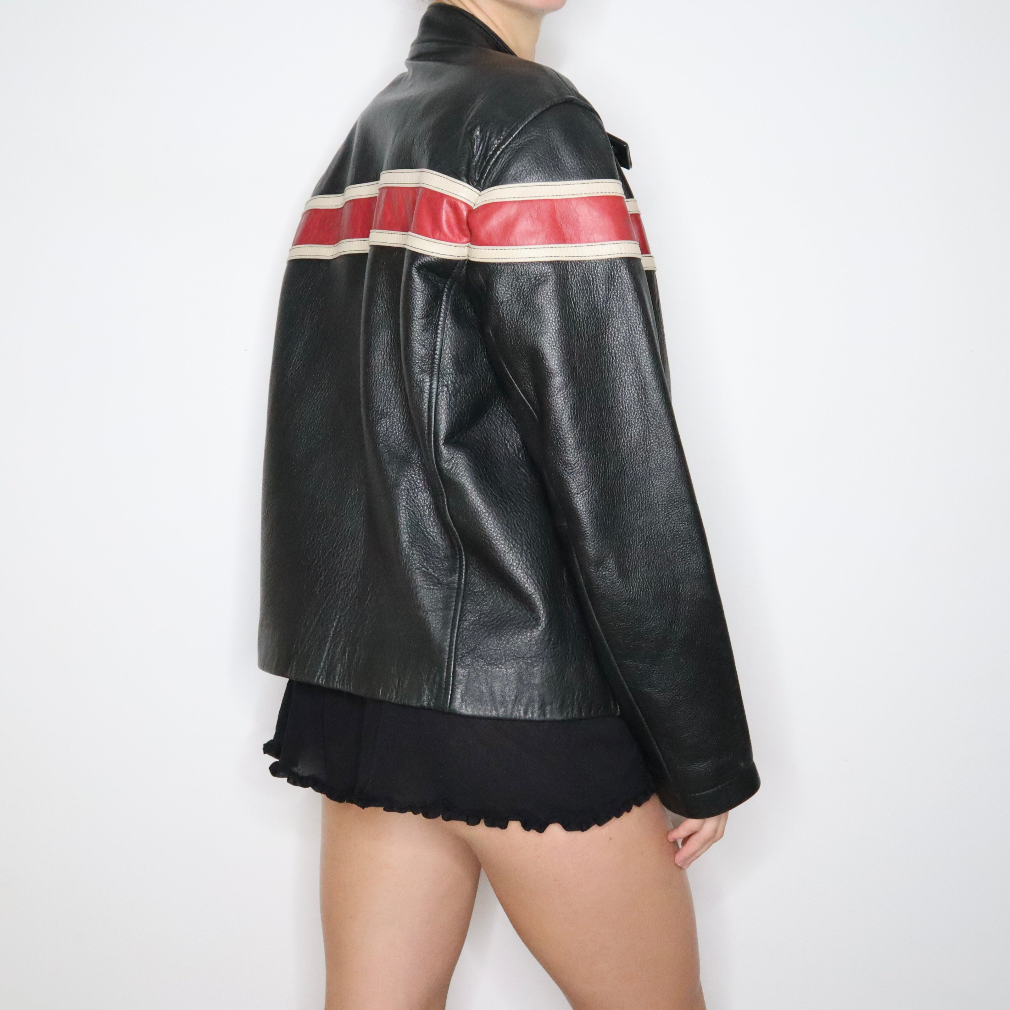 90s Leather Racer Jacket (M/L)