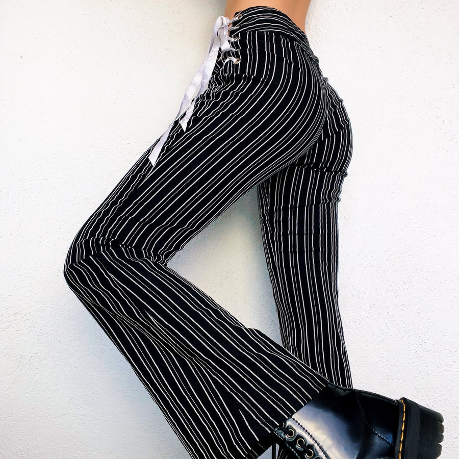 90s Striped Lace Up Pants