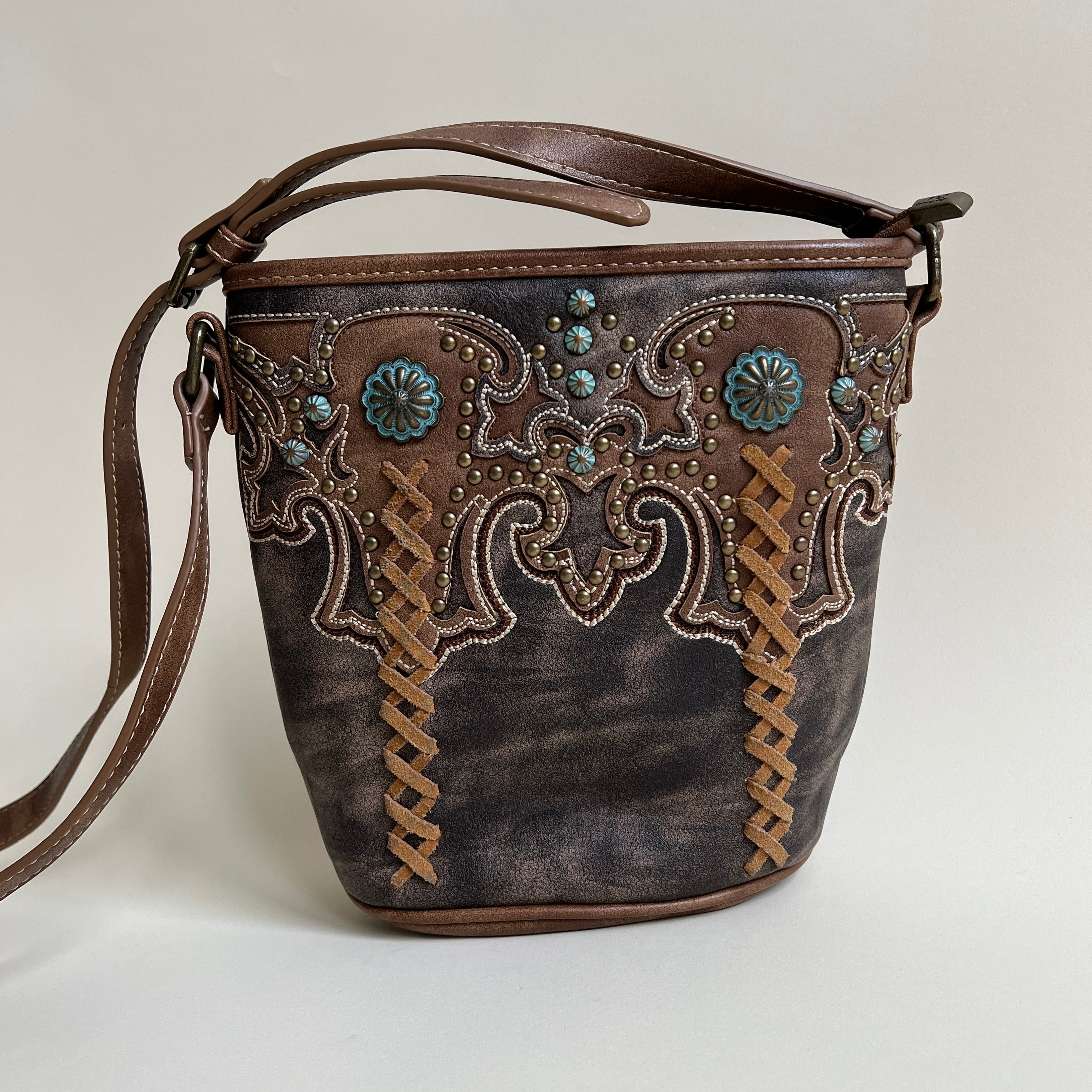 Faux leather boho western purse