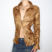 90s Copper Textured Button Up (M/L)