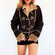 Brown Faux Suede Jacket