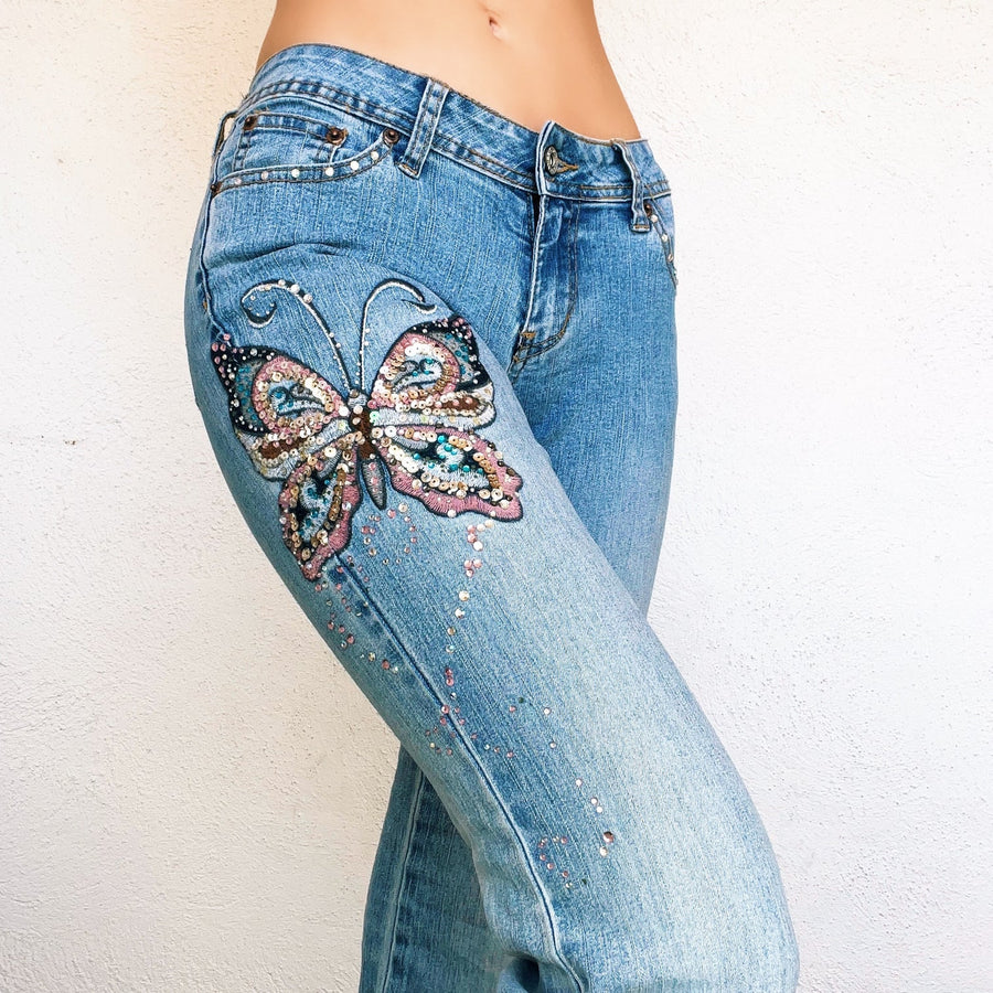 Early 2000s Butterfly Flare Jeans