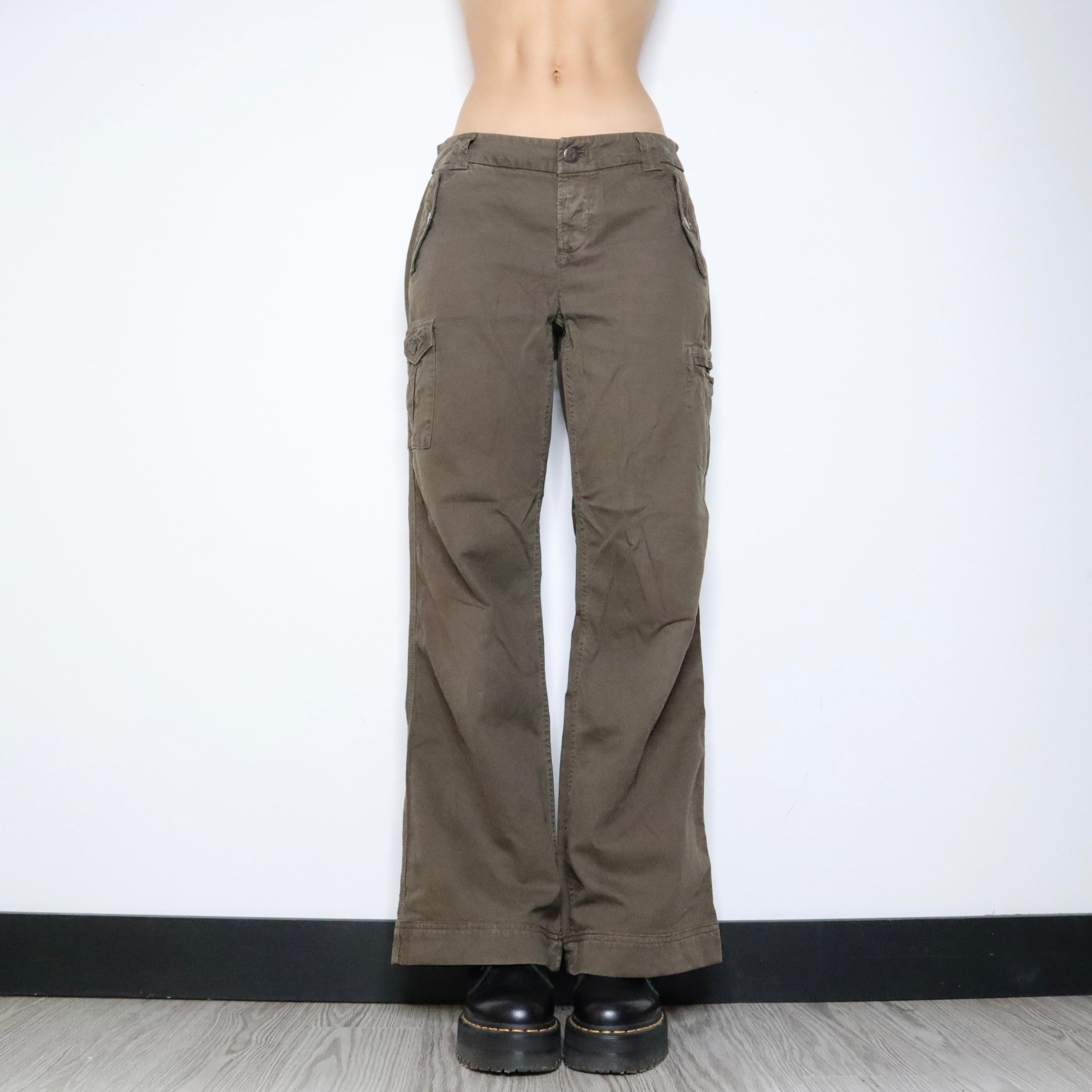 Y2K Baggy Khaki Cargo Pants (M)