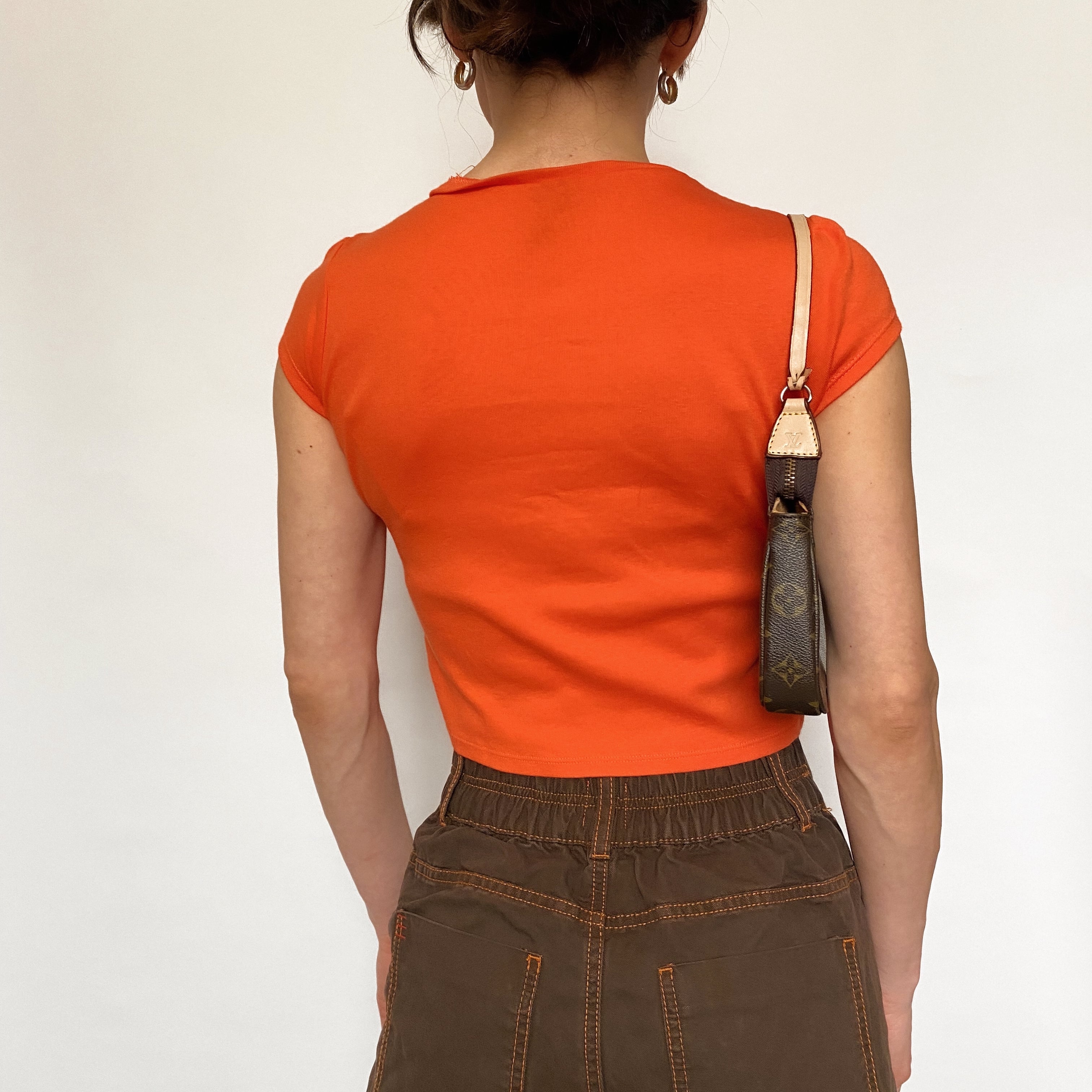 y2k rhinestone flower baby tee - xs