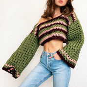 Berry Matcha Crochet Sweater