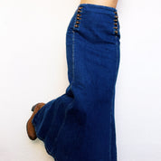 Vintage Denim Maxi Skirt
