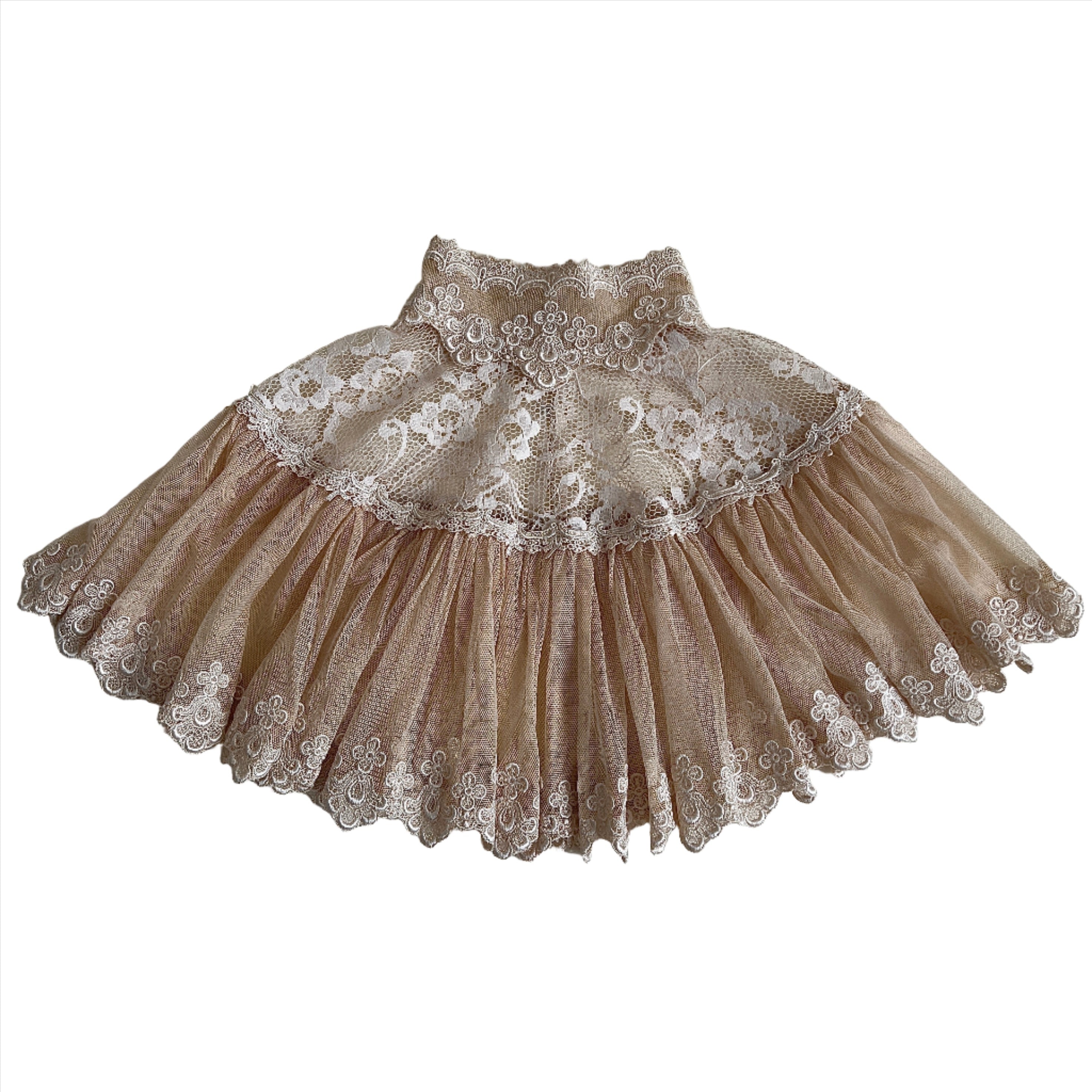 Vintage 80s romantic lace capelet