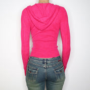 Bebe Pink Zip Up Hoodie (Small)