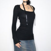 Vintage Lululemon Long Black Knit Sweater (S-M)