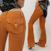 orange low rise corduroys - size 26