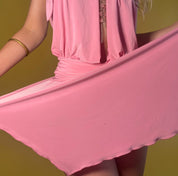 2000’s Jewel Halter Drop Waist Mini Dress - Small