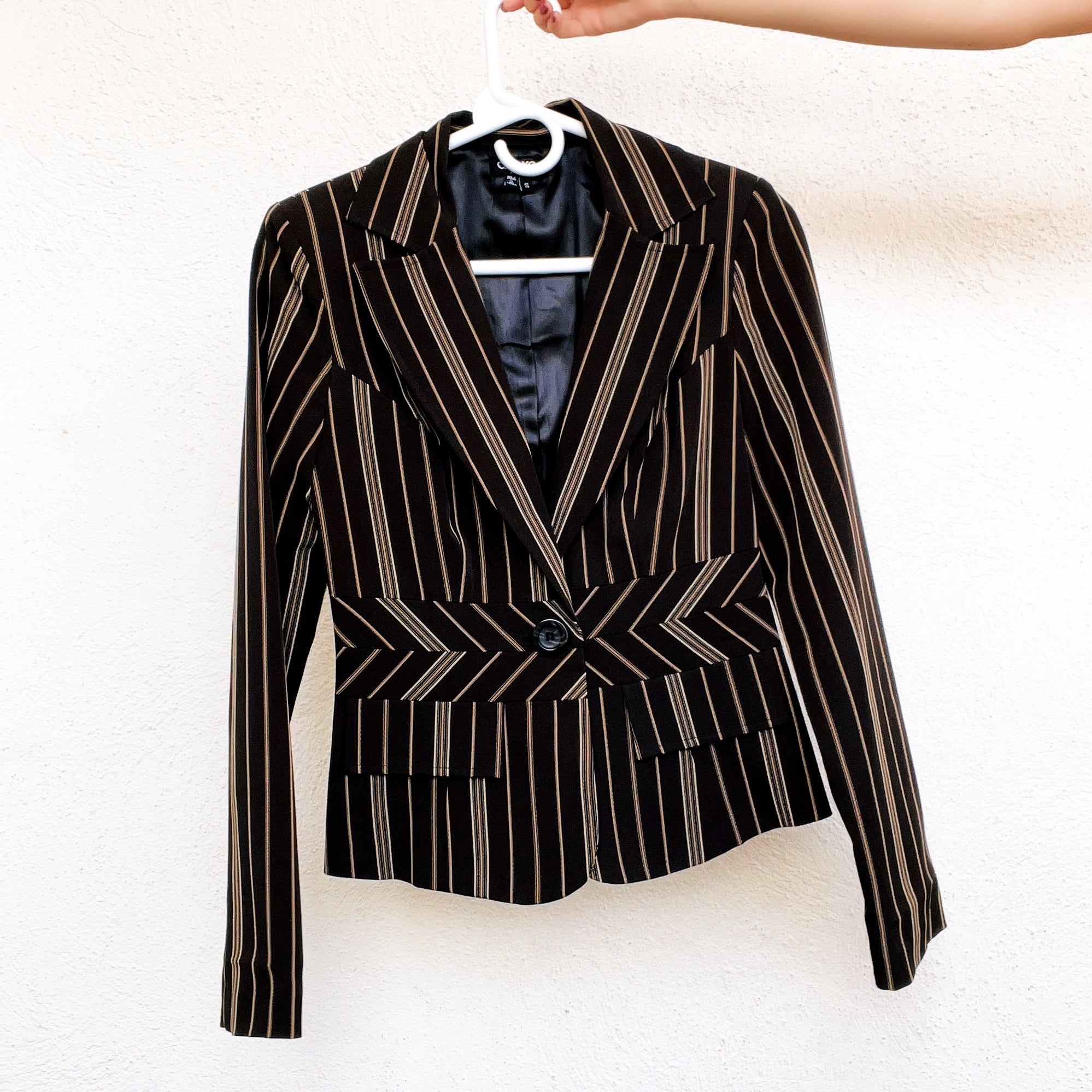 Black & Tan Striped Blazer