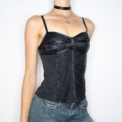 Bebe Black Silk Bustier Camisole (Small)