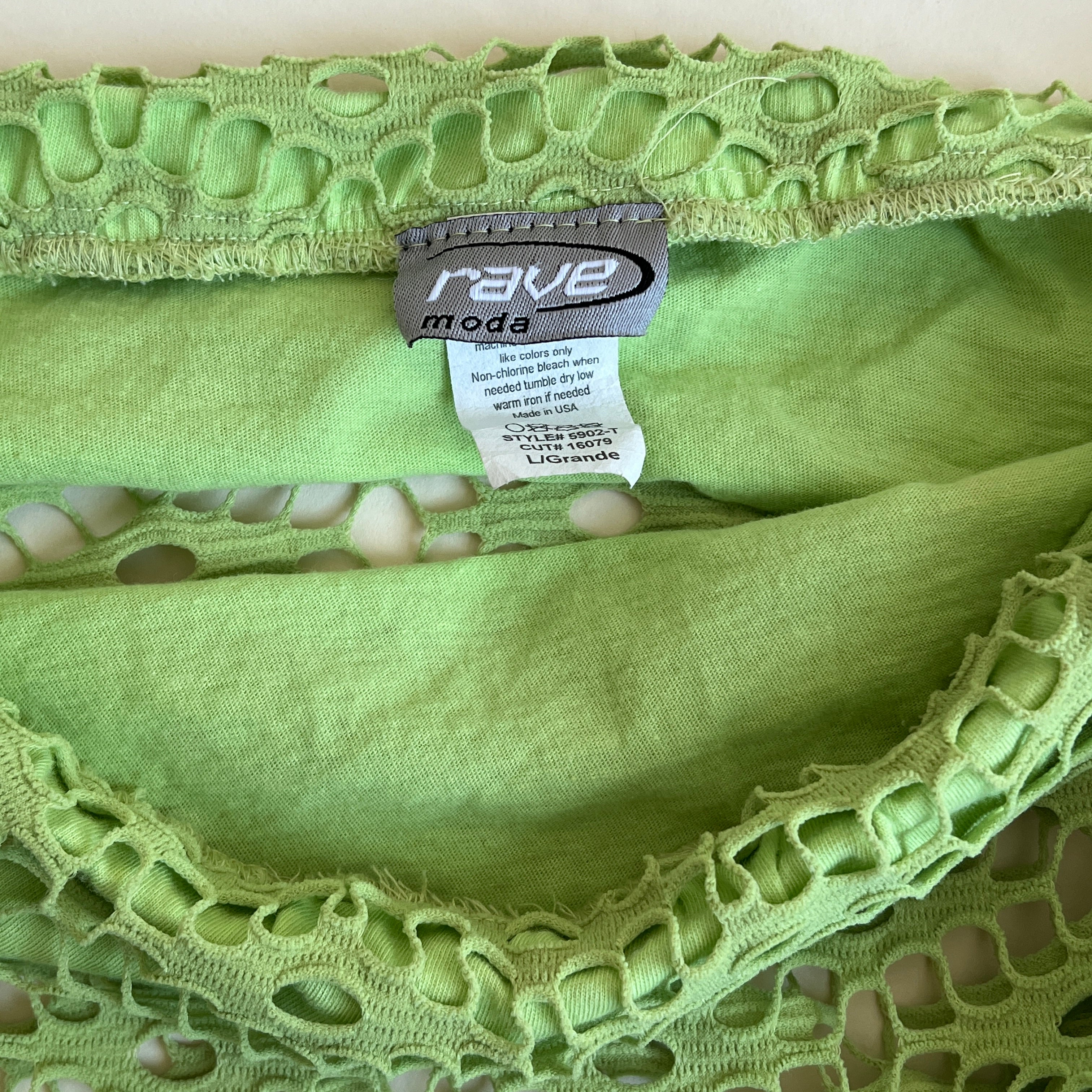 Vintage Y2K holey green tube top (L)