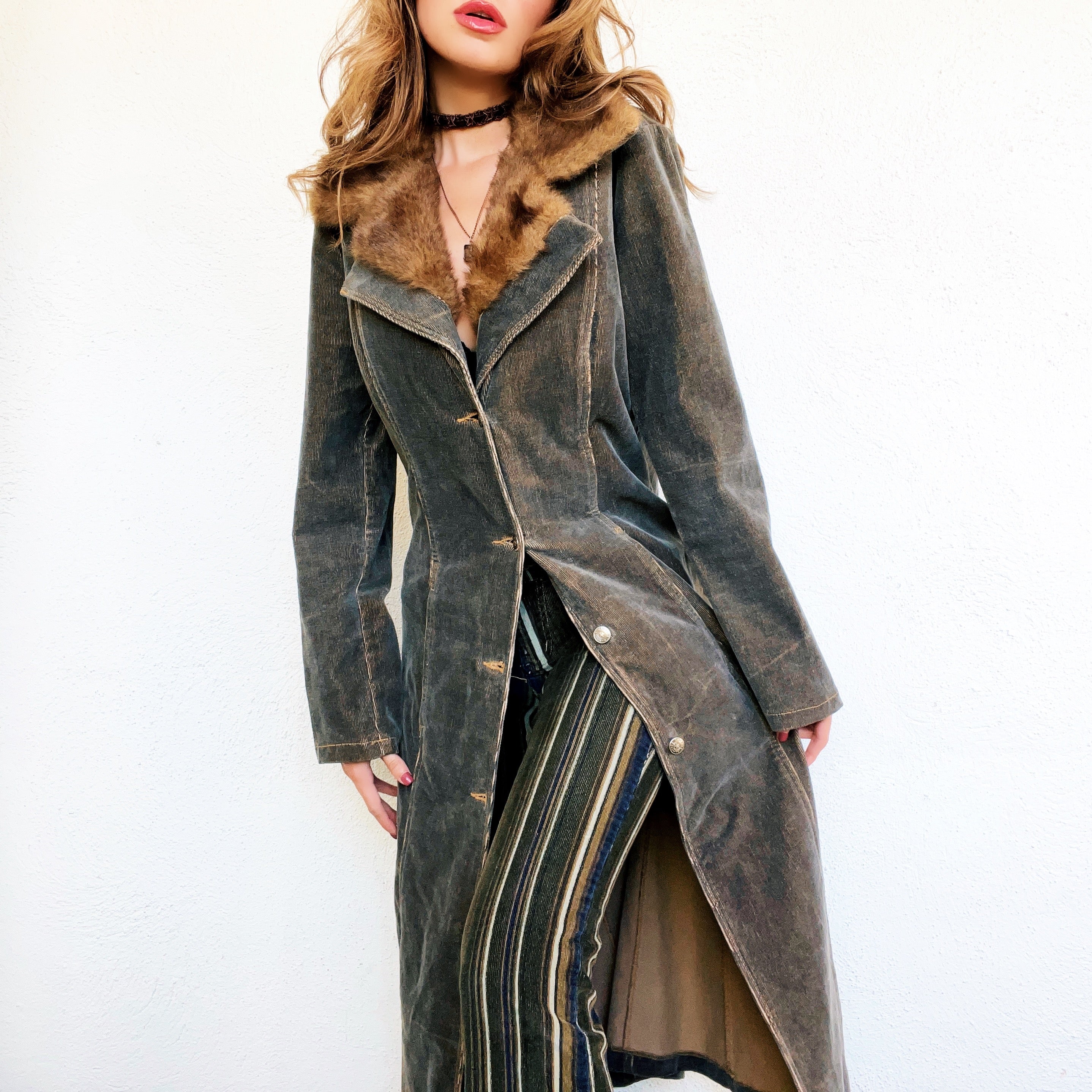 Early 2000s Corduroy Duster Jacket