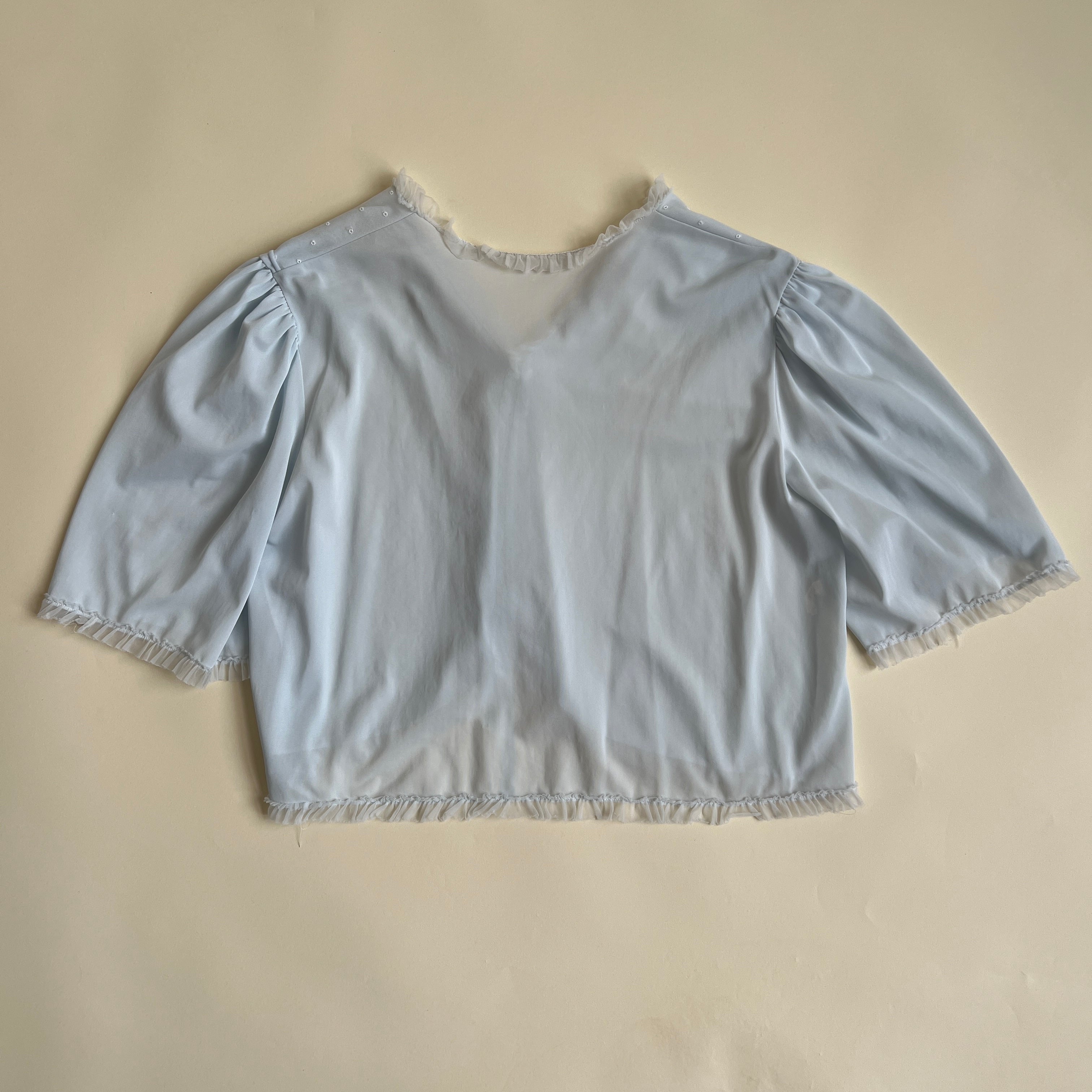 Vintage 50s baby blue bed jacket