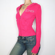 Bebe Pink Zip Up Hoodie (Small)