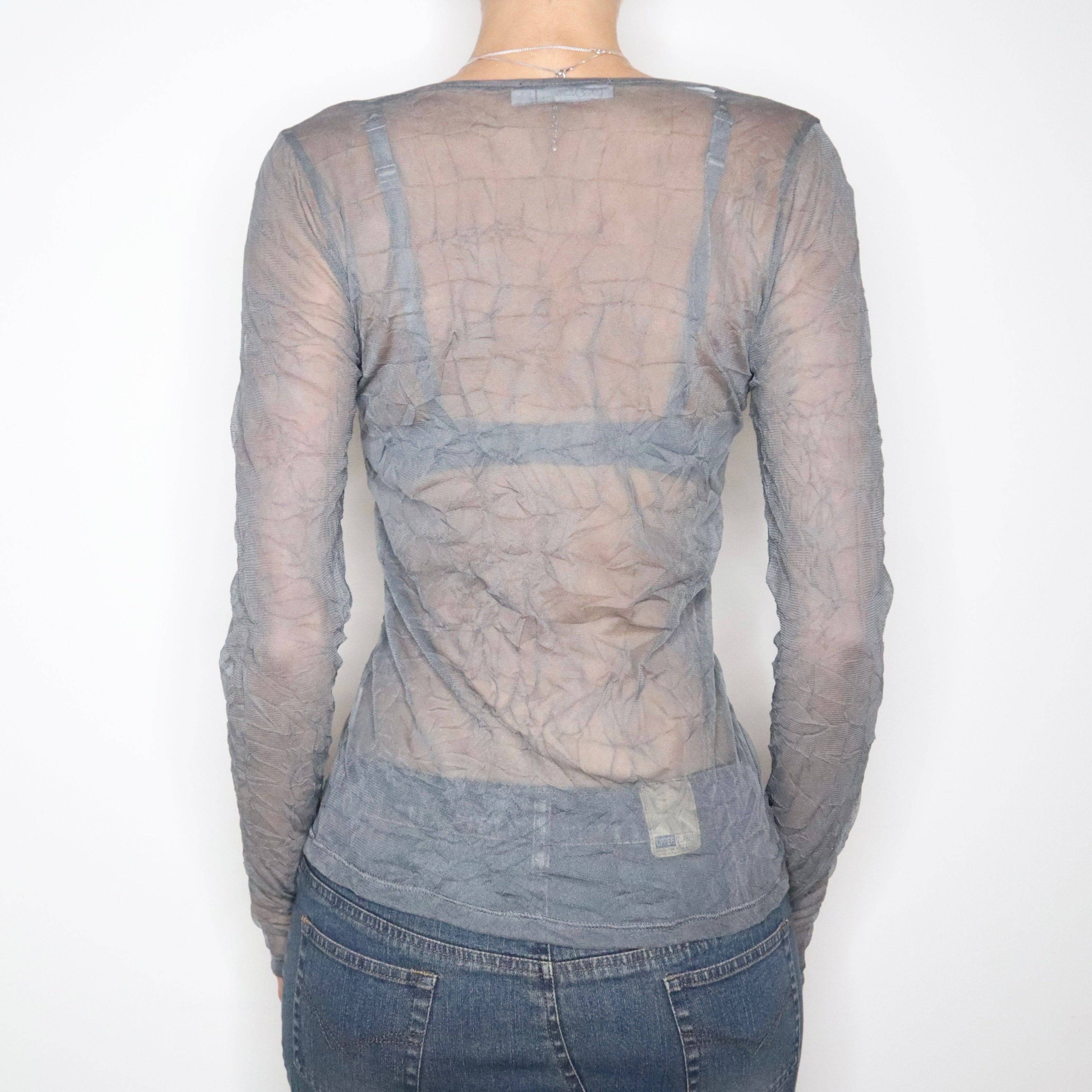 90s French Mesh Long Sleeve Top (M/L)