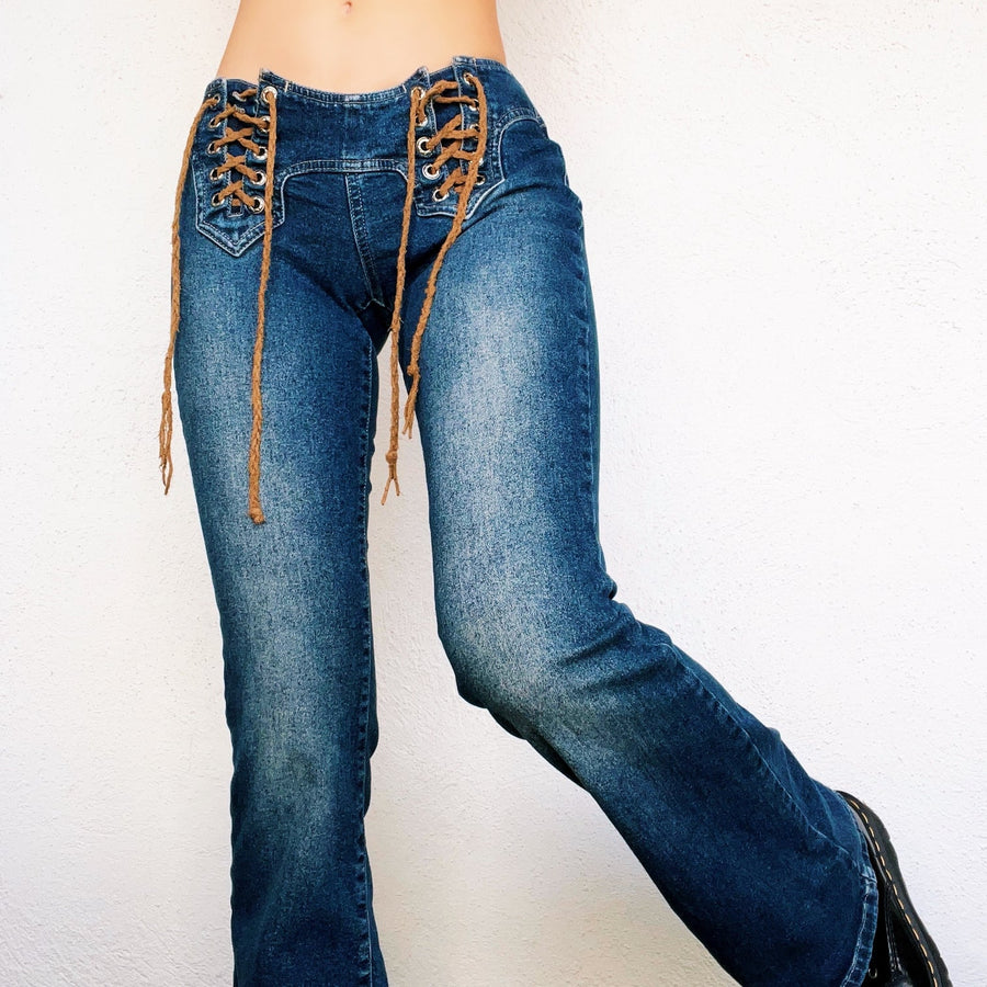 Vintage Lace Up Guess Jeans