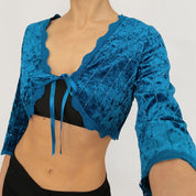 velvet sequin shrug top - medium