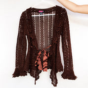 Brown Crochet Cardigan
