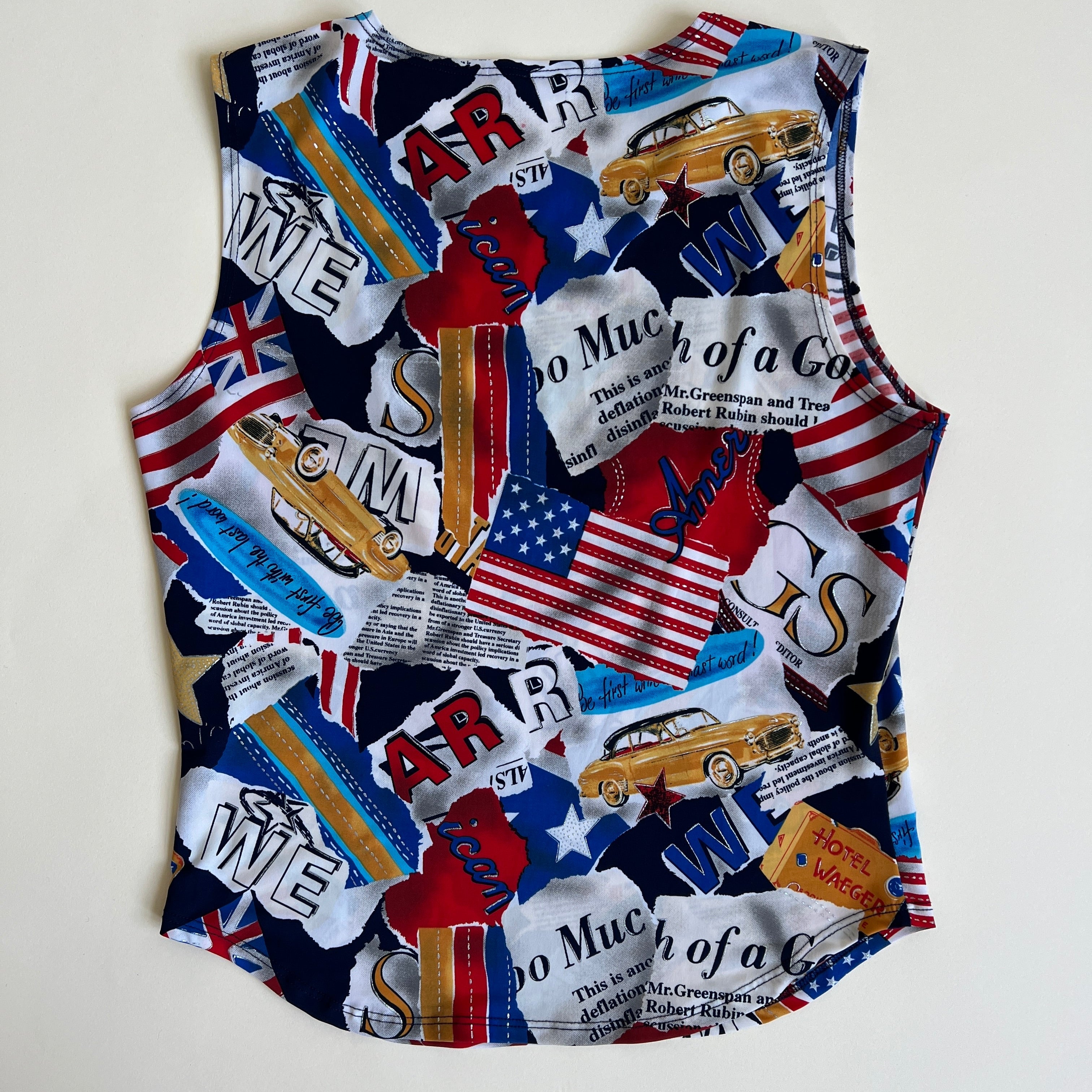 00s graphic newsprint tank  - L/XL